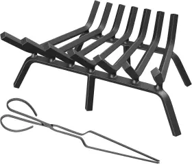 Mestyl 800689622582 Fireplace Grate 21 Inch Heavy Duty Wrought Iron Log 3/4