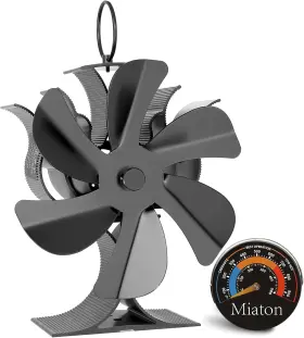 Miaton 763475419448 Wood Stove Fan Heat Powered Non Electric Activated For Burning S