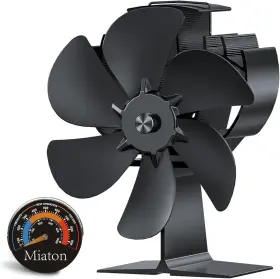 Miaton 763475420062 Wood Stove Fan Heat Powered Non Electric Activated For Burning S