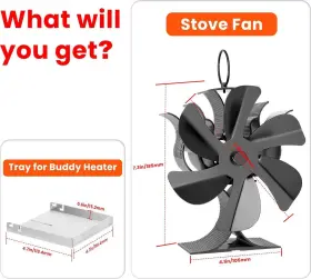 Sf155y-a Miaton Wood Stove Fan Heat Powered And Buddy Heater Wtih Tray Bracket Eco #3 Sf155y-a Miaton Wood Stove Fan Heat Powered And Buddy Heater Wtih Tray Bracket Eco #3