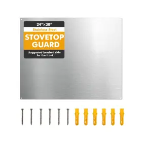4711 Micmi Stainless Steel Backsplash For Stove 24 Inch X 30 Reversible Flat Metal Guard