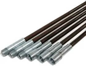 Midwest Hearth 445013450498 18ft Fiberglass Chimney Rod Kit Flexible Cleaning Fireplace Flue Sweeping Tools