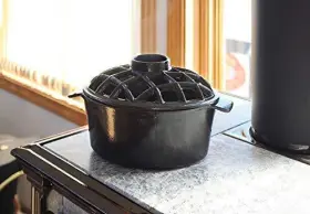 W9y-adm-t-50-bk Minuteman International 2dot2 Quart Enamel Woodstove Steamer Lattice Top #3