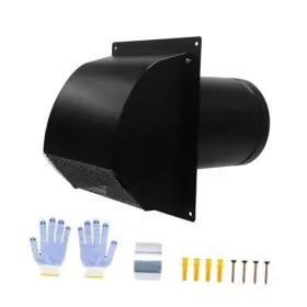 Mopk9201803 Mopkiutr Galvanized Steel Hooded Wall Vent Arc-shaped Outdoor Cap 6 Inch Black