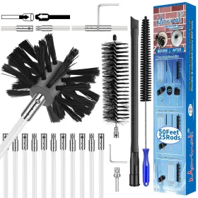 25genganzi-haohuaban-1 Morinoli 50 Feet Dryer Vent Cleaning Kit For Drill Lint Removes Sy