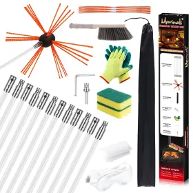 Morinoli Yancongshua12geng-1 39 Feet Chimney Sweep Kit Chrome Button Locking System Cleaning Chim