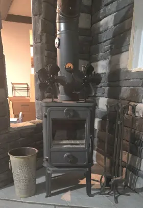 Dk-7900 Morso Cast Iron Wood Burning Stove Pipes And 2 Heat Powered Fans Extras