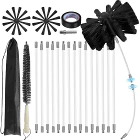 00011 Mosxoed 20feet Chimney Sweep Kit 8 In Brush Head Dryer Vent Cleaner Large Black 00011 Mosxoed 20feet Chimney Sweep Kit 8 In Brush Head Dryer Vent Cleaner Large Black