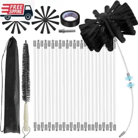 Mosxoed 445047415418 30feet Chimney Sweep Kit 8 In Brush Head Dryer Vent Cleaner Sweep&c Mosxoed 445047415418 30feet Chimney Sweep Kit 8 In Brush Head Dryer Vent Cleaner Sweep&c