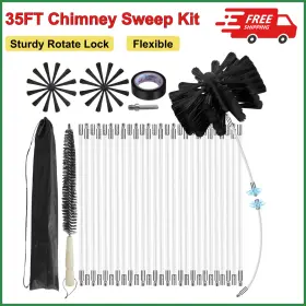 Mosxoed Usm-jj00032 35 Feet Chimney Sweep Kit 8 In Brush Head Dryer Vent Cleaner