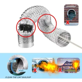 Moumoutenu1hyex7pf2 Moumouten Chimney Cleaning Brush Duct Vent Set Pp Material Flexible Lint Remo #2
