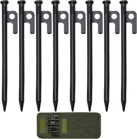 Mrsxxnty 798363970527 8 Pack Tent Stakes 8in Heavy Duty With Storage Bag Forged Steel