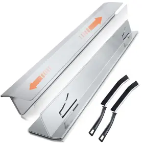 Nexstron 739757395120 2025 Upgrade 2 Extendable Stove Gap Covers Stainless Steel Brushes T S
