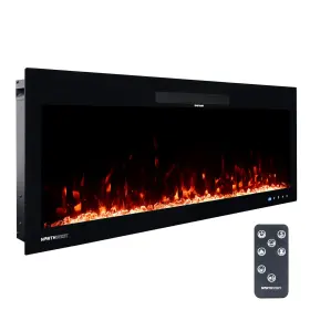 80-bef-42w Northwest 42 Inch Wall Mounted Electric Fireplace With Fire Crackling Sounds And Remote Black