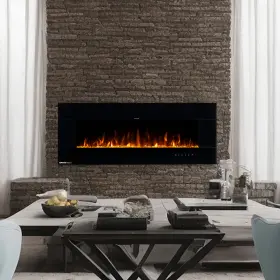 80-bef-50b Northwest 50 Inch Wall Mounted Electric Fireplace With Bluetooth Speakers And Remote Black #2