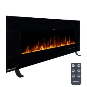 80-bef-50b Northwest 50 Inch Wall Mounted Electric Fireplace With Bluetooth Speakers And Remote Black