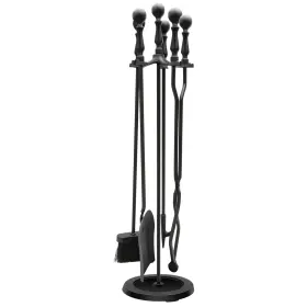 Dt.24102 Nouetele Fireplace Tool Set 5-piece Heavy Duty Black Fire Place Tools For Indoor