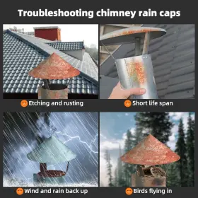 Orsong 744110860955 8 Inch Round Chimney Cap Adjustable Roof For Vents With Screen I #2