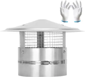 Orsong 744110860955 8 Inch Round Chimney Cap Adjustable Roof For Vents With Screen I