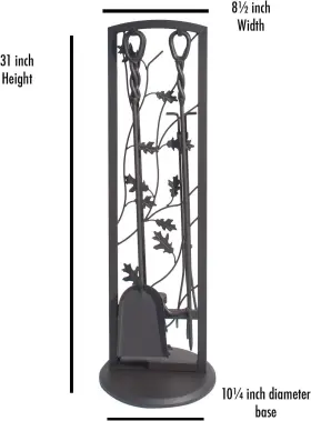 15913 Panacea Oak Leaf Design Fireplace Tool Set Colonial Brown 5-pcs 15913 Panacea Oak Leaf Design Fireplace Tool Set Colonial Brown 5-pcs
