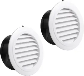 P031-6in-2 Peoin 2 Pack 6 Inch Soffit Vents Vent Cover - Round With Built-in
