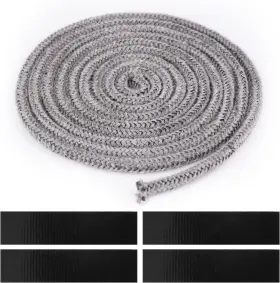 Peutier 705353287411 Stove Rope With 4pcs Joint Tape 0.23x98.42 Inch Fireproof Fiberglass Seal