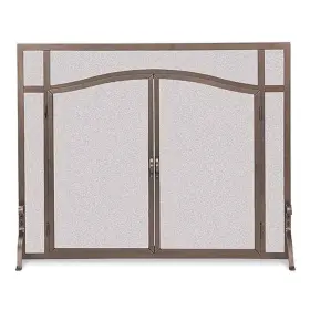 18440 Pilgrim 1 Panel Forged Iron Fireplace Screen Finish Burnished Bronze
