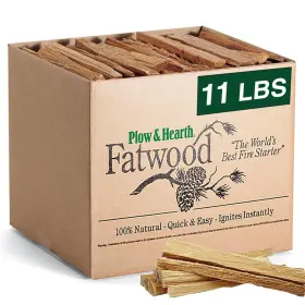 B08l4649fp Plow & Hearth And 11 Lbs Fatwood Fire Starter Sticks Organic Kindling Easy Ignition