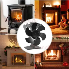 A79848532376 Pro Motorparts Heat-powered Metal Stove Fan Eco For Wood/log Burner 240 Cfm Fireplace Quiet #2