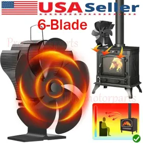 A79848532376 Pro Motorparts Heat-powered Metal Stove Fan Eco For Wood/log Burner 240 Cfm Fireplace Quiet