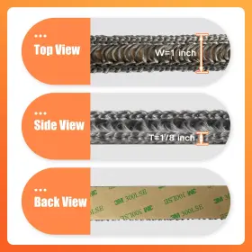 Protalwell 313095533514 Self Adhesive Stove Window Glass Gasket Tape 1 Inch Width 72 Length Flat Do #2