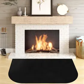 H-r-4024 Protalwell Fireplace Mat Hearth Rug Fireproof Floor For F