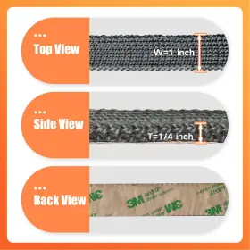 P-fg-1-14 Protalwell Wood Stove Gasket Flat Tape For Stoves And Fireplaces Self Adhesive Fla #2