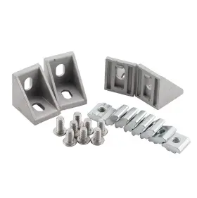 2430s-ap8752d Pzrt Aluminum Profile Connector Set 4pcs 24mm X 30mm Corner Bracket 8pcs M6 Slide