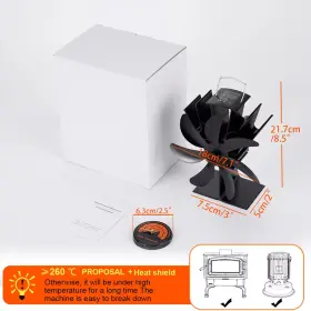 Rapidroo-shop 313042127155 7 Blades Stove Fan Heat Powered Fireplace Log Wood Burner Aluminum Alloy Eco