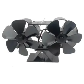 Rapidroo-shop 705353220982 Wood Stove Fan Heat Powered Dual Silent Motors 4 Blades Non-electric Activa