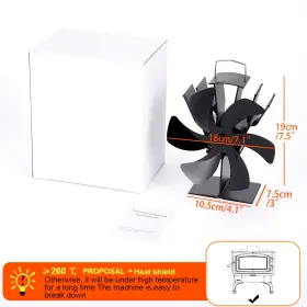 Rapidroo-shop 744759647146 6 Blades Heat Powered Stove Fan Log Wood Burner Eco-fan Quiet Fireplace Wint