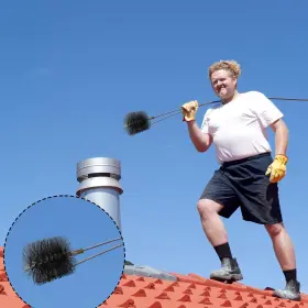 Zon-rattanview-0492 Rattanview 4 Inch Double Spiral Flue Brush Round Chimney Cleaning With 1/4 Npt Fitt #3