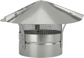 Roofing Direct 744110277203 Cone Top Chimney Cap With Screen 8 Inch Silver