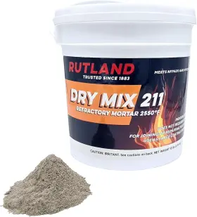 Rutland 445005340301 Dry Mix 211 Refractory Mortar Masonry And Fire Brick Cement No Heat Cure