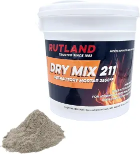 Rutland 445025118188 Dry Mix 211 Refractory Mortar Masonry And Fire Brick Cement No Heat Cure