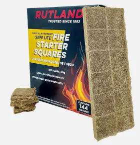 Rutland 711181525052 New 50b Safe Lite Fire Starter Squares - 144 Fast Shipping