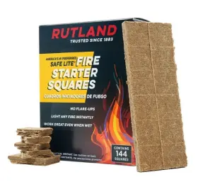 Rutland 794615180942 50b Safe Lite Fire Starter Squares 144-pack