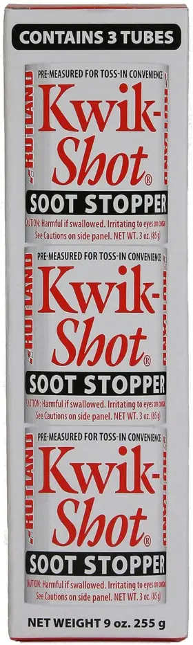 Rutland Products 445019818827 Kwik-shot Soot Stopper 3 Oz. Toss-in Canister 3-pack