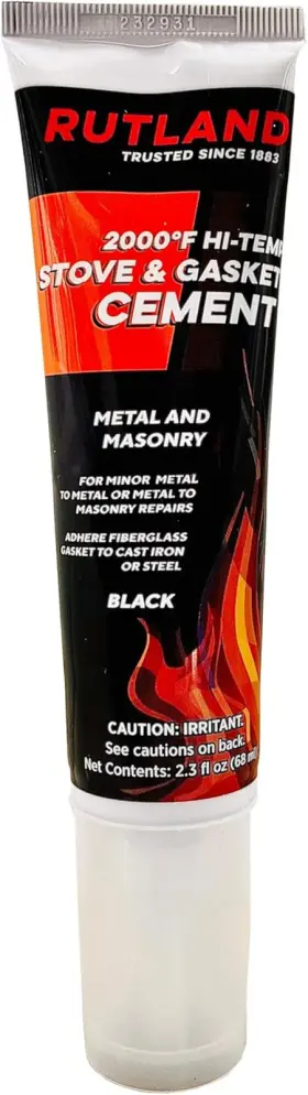 Rutland Products 711181816556 Stove Gasket Cement 2.3-ounce Tube Black