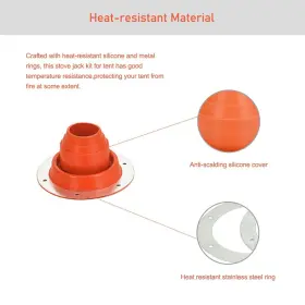 Sk001 Rxqnn Silicone Tent Stove Jack Kit Fitting Pipe Od 1-3/4 Inch To 3-1/4 Wood Pip #2