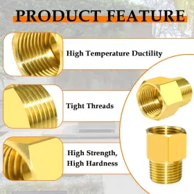H-brass-12f-14m-2 Sdtc Tech 2-pack Brass Pipe Fitting 1/4 Inch Npt Thread 2p Male X 1/2 Female #3 H-brass-12f-14m-2 Sdtc Tech 2-pack Brass Pipe Fitting 1/4 Inch Npt Thread 2p Male X 1/2 Female #3
