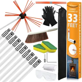 B0c4yb9cjn Sealegend 33ft Chimney Cleaning Kit Brush Sweep Set Soot And Creosote Remover