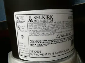 283060b Selkirk 65131 Pellet Vent Stove Pipe 3 Inch X 5ft Black Fs