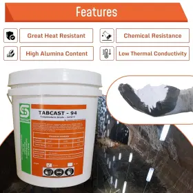 Ct-tc22 Simond Store Castable Refractory Cement - Furnace 3270f Rated 22 Lbs 94% Alumina #3